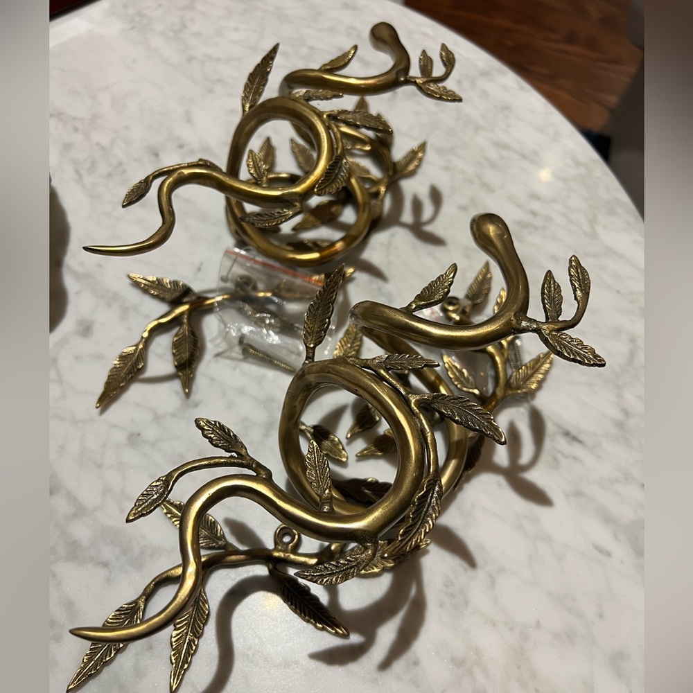 NEW Anthropologie Serpentine Bronze/Gold Curtain Tiebacks - Picture 2 of 3